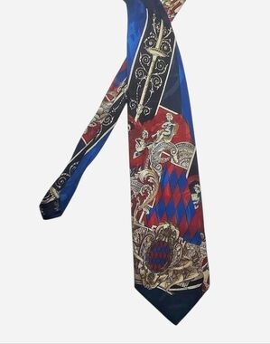 Vntg Odyssey Necktie Mens One Size Cherubim 90s Multicoloured Retro Tie USA Made